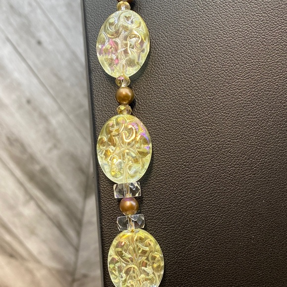 Carnival Glass Peacock freshwater Pearls 24 inch Necklace Aprilsplace Chicken - Picture 4 of 10